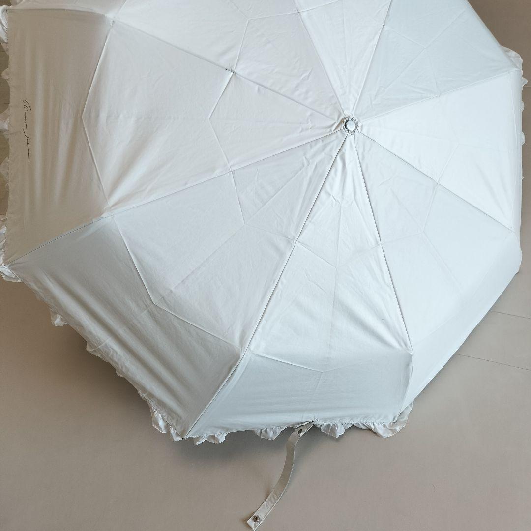 シロノサクラ 折りたたみ日傘 ホワイト 傘袋付き 折り畳み 晴雨兼用 完全遮光