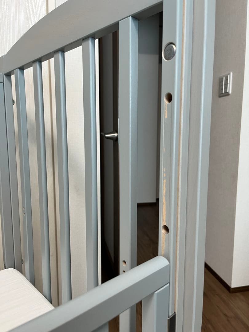 カトージ　ミニベビーベッド　ツーオープン　グレーウォッシュ