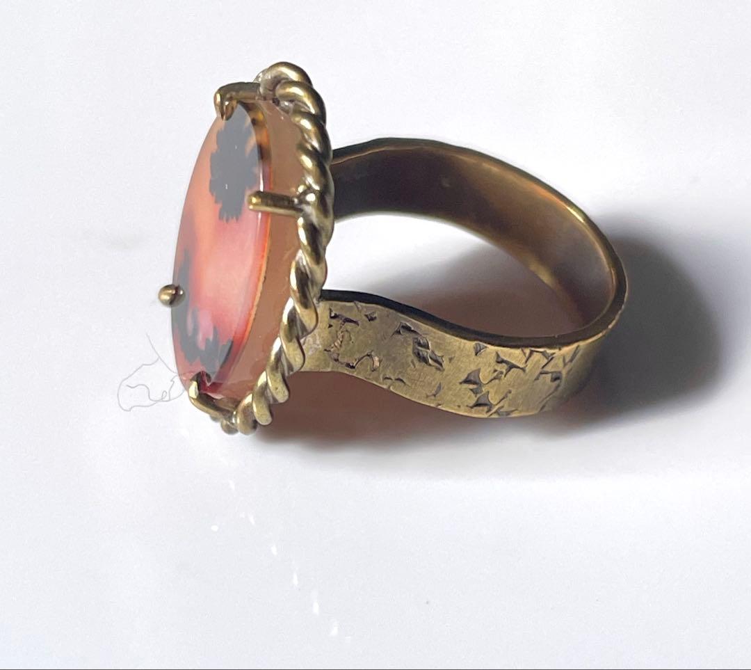 デンドリティックアゲート　額縁リング　真鍮　kitohi