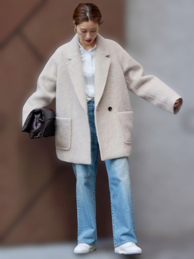 フレームワーク モヘヤシャギーテーラードコート38