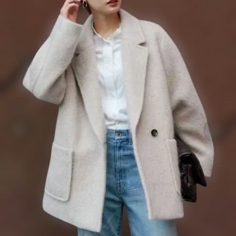 フレームワーク モヘヤシャギーテーラードコート38