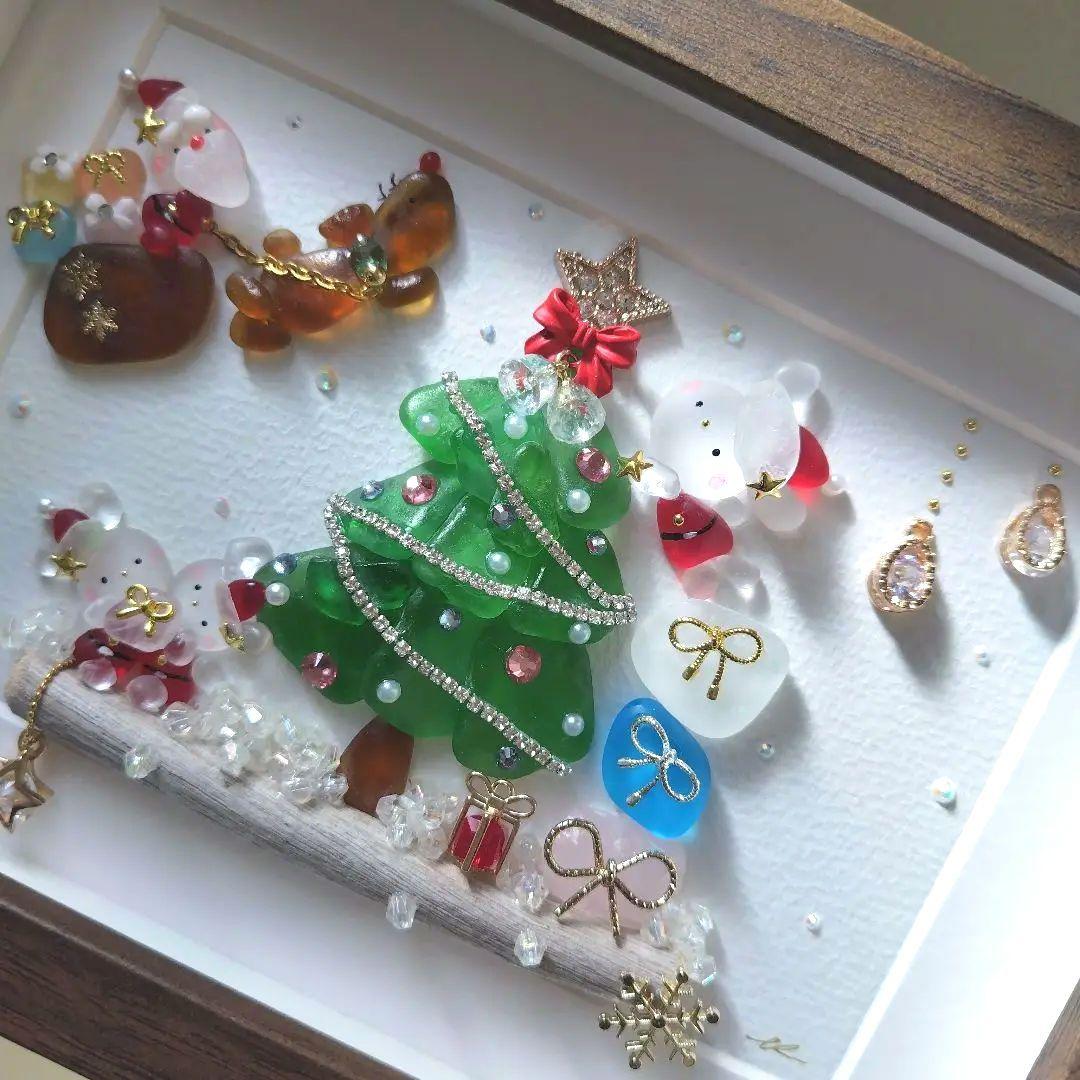 シーグラスアート『 Merry Christmas‧⁺ ⊹˚.～聖なる夜に～』