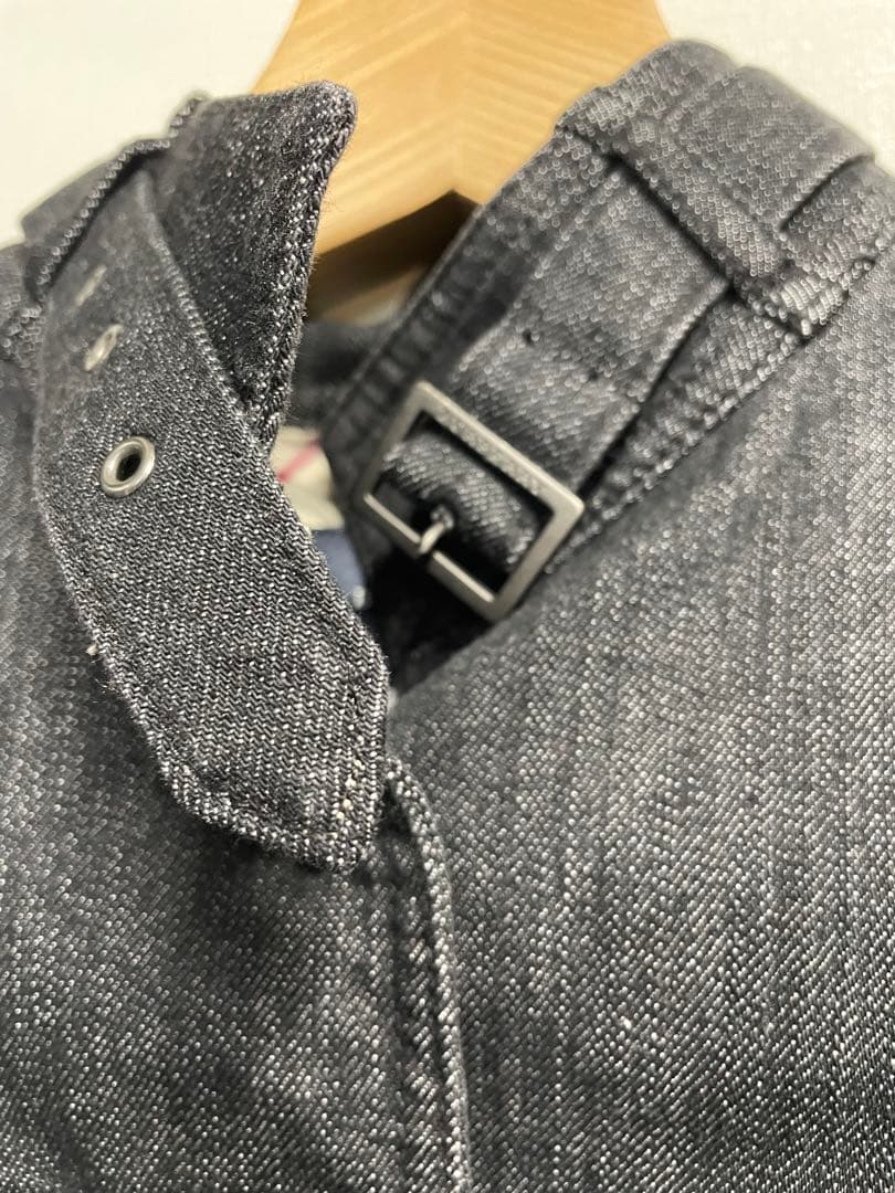 BurberryLondon デニム　ライダースジャケット　黒　38サイズ　M②