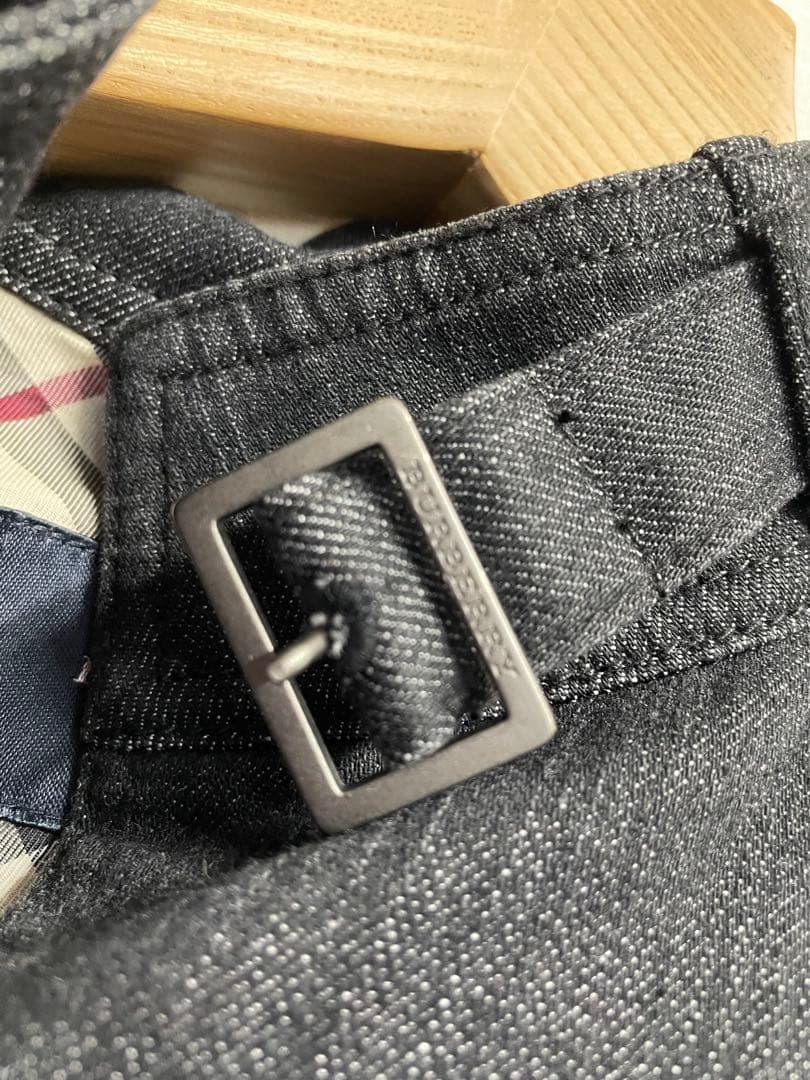 BurberryLondon デニム　ライダースジャケット　黒　38サイズ　M②