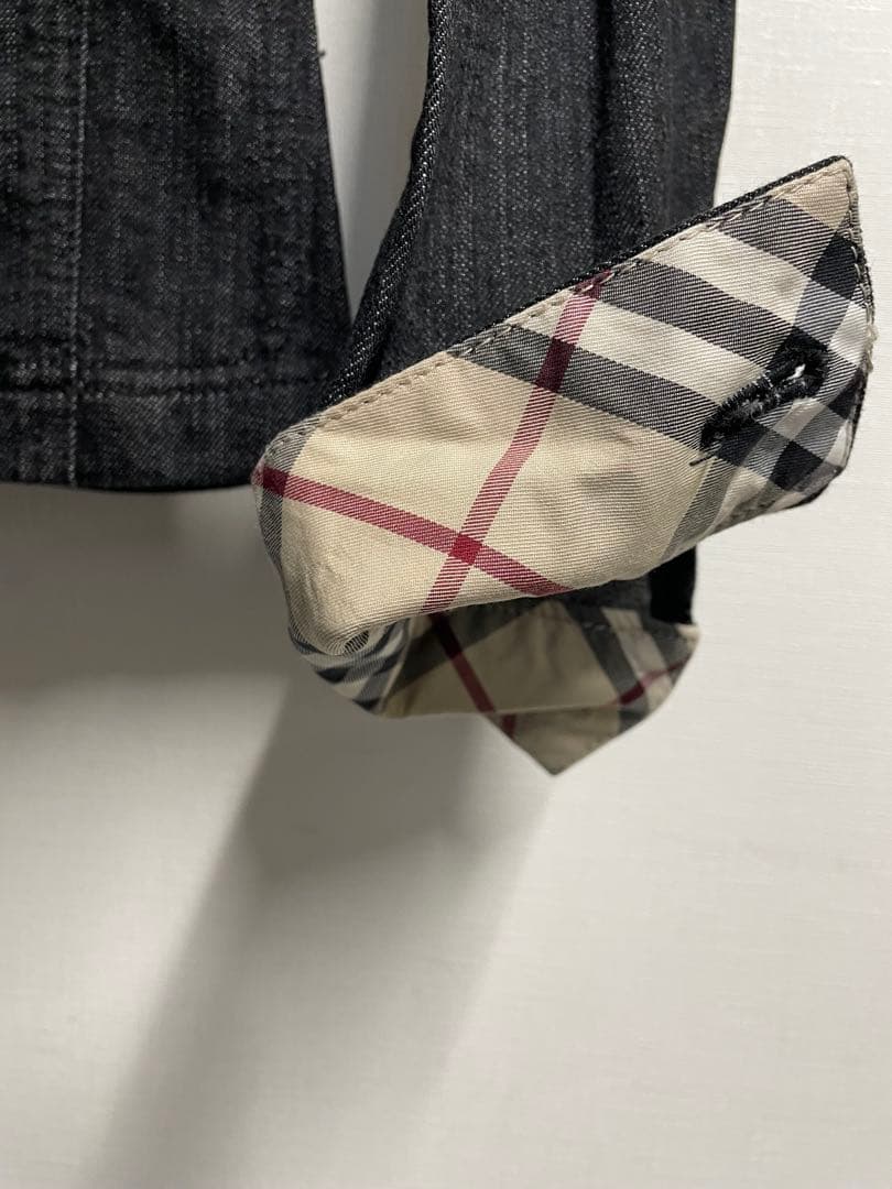 BurberryLondon デニム　ライダースジャケット　黒　38サイズ　M②