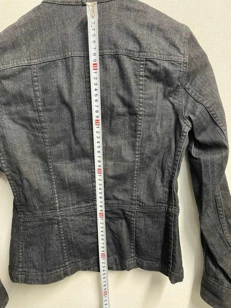 BurberryLondon デニム　ライダースジャケット　黒　38サイズ　M②