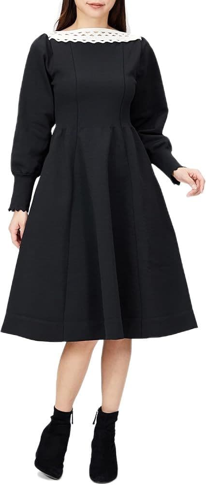 CELFORD セルフォード　カットワークホールガーメントワンピース　黒