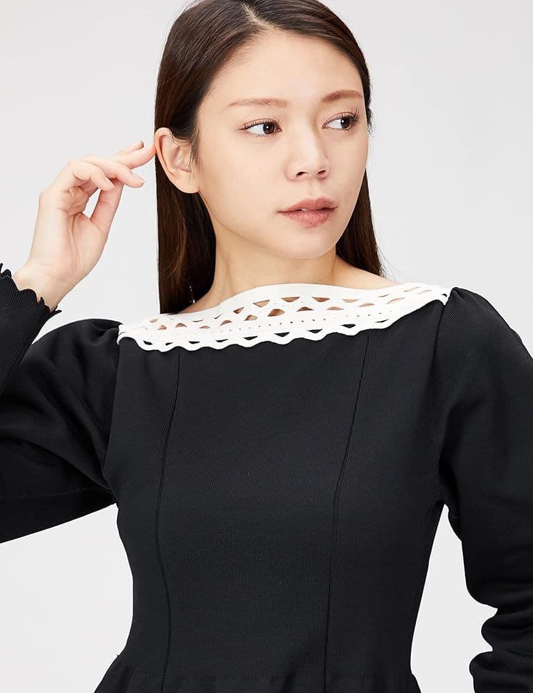 CELFORD セルフォード　カットワークホールガーメントワンピース　黒