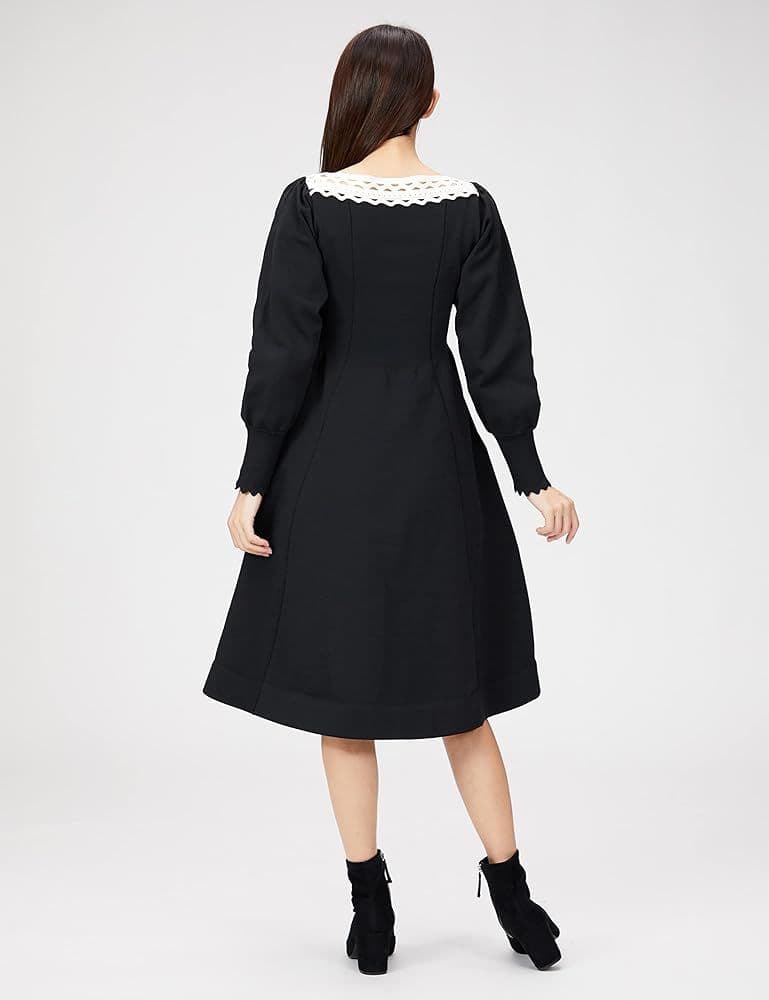 CELFORD セルフォード　カットワークホールガーメントワンピース　黒