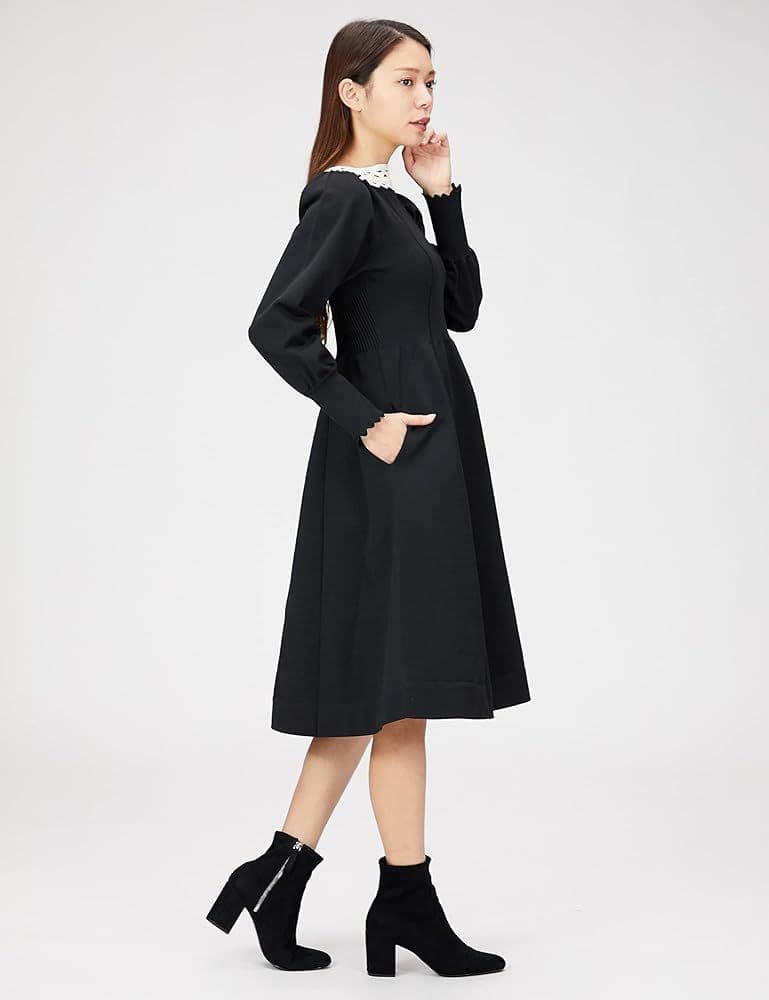 CELFORD セルフォード　カットワークホールガーメントワンピース　黒