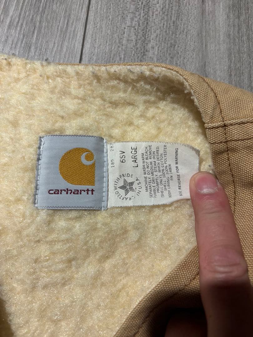 80s〜90s USA製 CARHARTT カーハート 裏ボアダックベストL