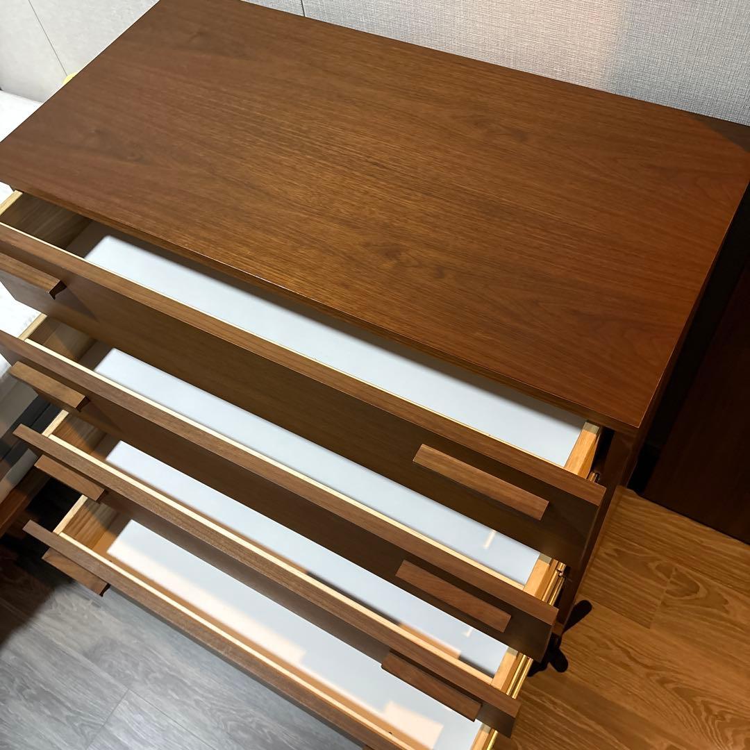 【REAL Style】ウォルナット4段チェスト　⭐︎出品5月末まで⭐︎