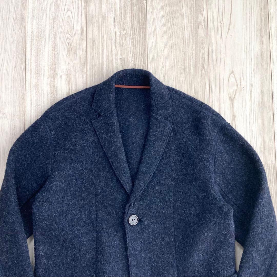 トゥモローランド ウールブラッシュボア テーラードジャケット ネイビー ◎極美品