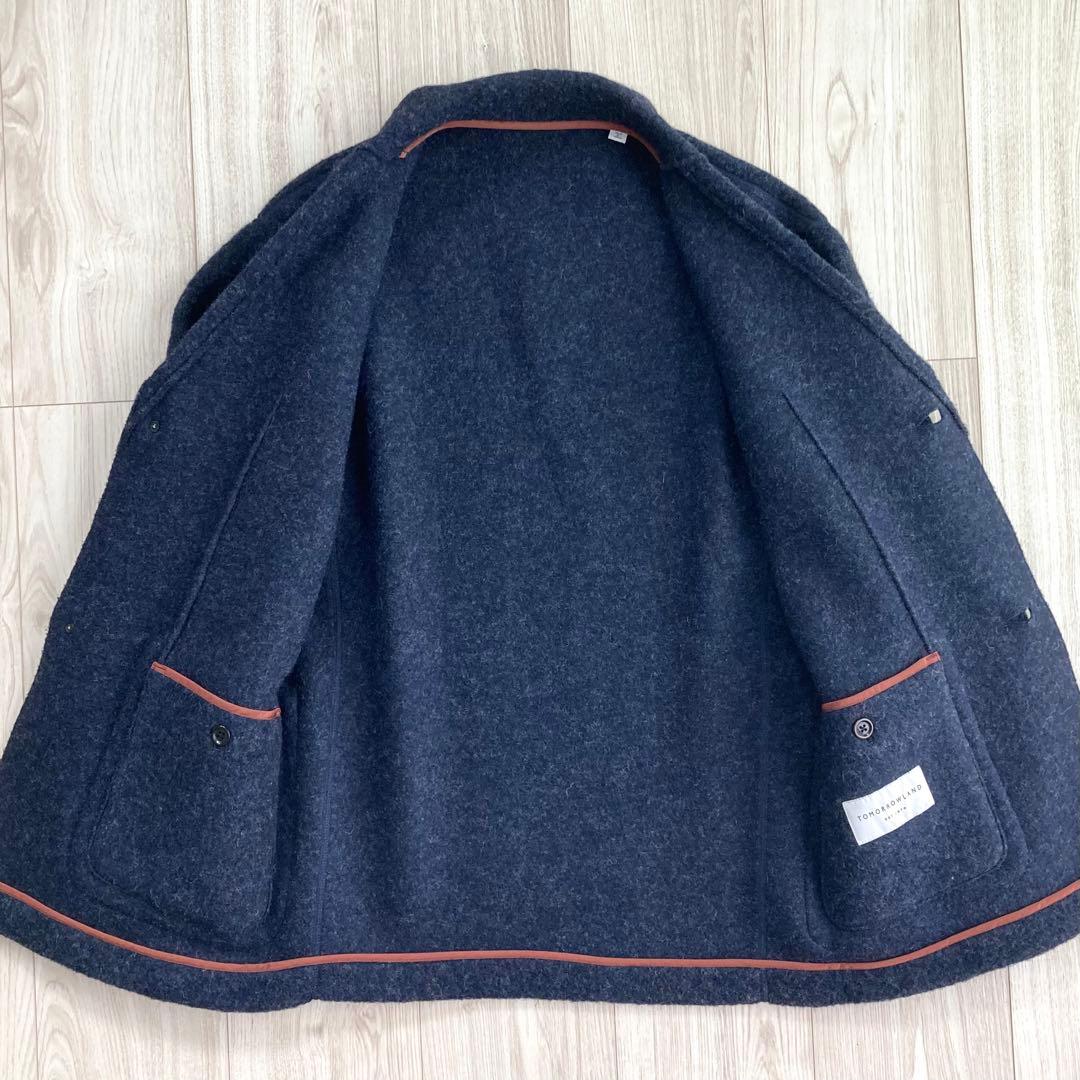 トゥモローランド ウールブラッシュボア テーラードジャケット ネイビー ◎極美品