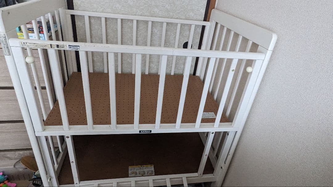 KATOJI ベビーベッド ホワイト マットレス付き