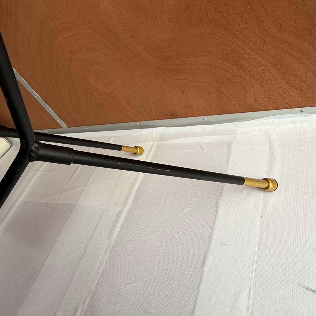 【未使用品】アカプルコチェア風 ストリングチェア 金脚仕様 グレー×ブラック系