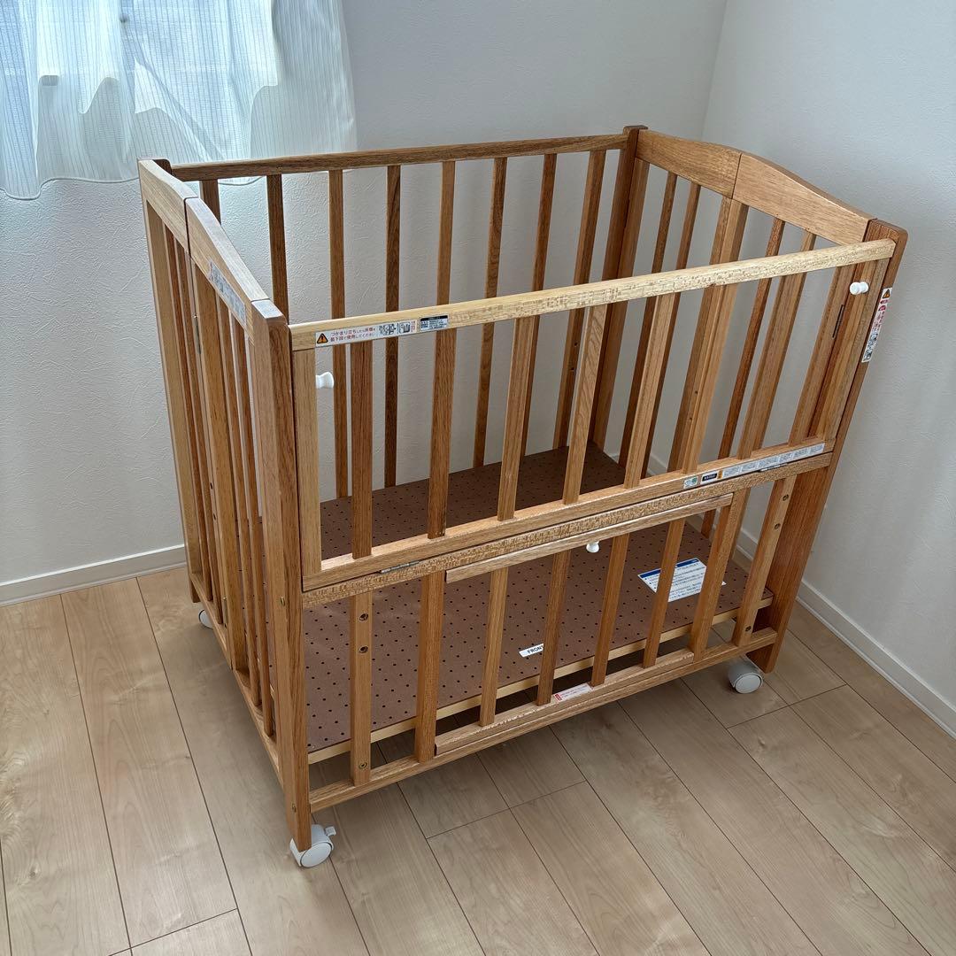 カトージ　ミニベビーベッド 折りたたみ　ナチュラル