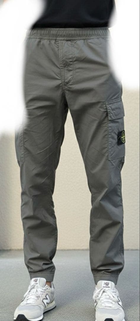 ストーンアイランド　stone  カーゴパンツ　リブ付き　グレー