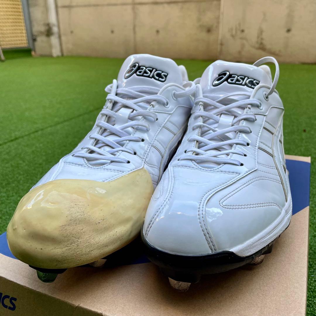 asics オーダースパイク白 (投手用)30.5cm (未使用インソール付き)