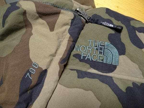 ゴールドウイン ノースフェイス ダウンベスト ダウン80% 迷彩 M