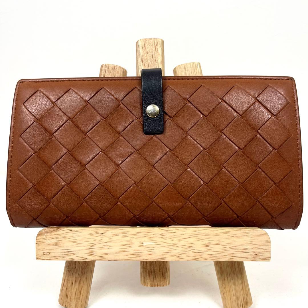 ボッテガヴェネタ　長財布　二つ折り　マキシイントレチャート　本革　レア美品◎