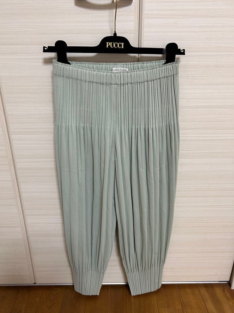 PLEATS PLEASE ミントグリーン サルエルパンツ