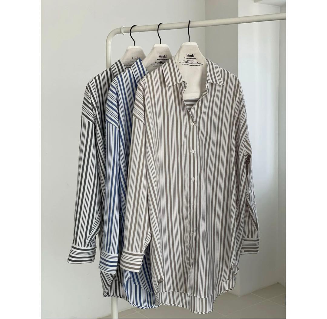 kizuki キズキ　over stripe shirt