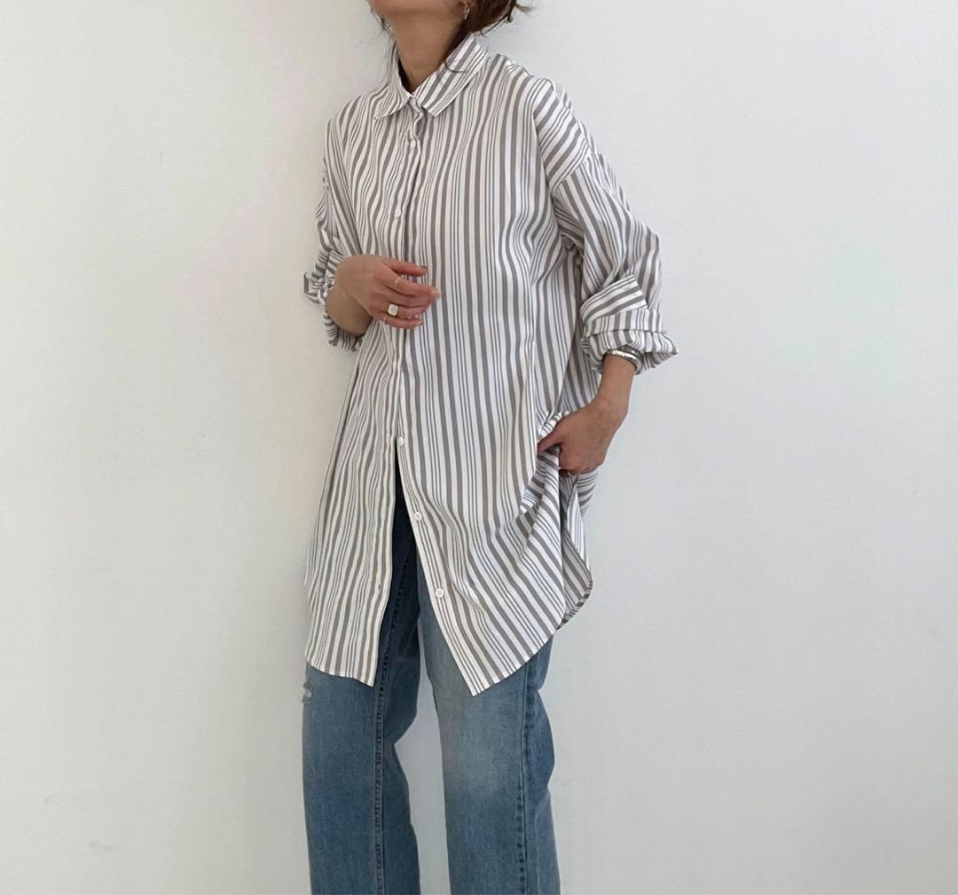 kizuki キズキ　over stripe shirt