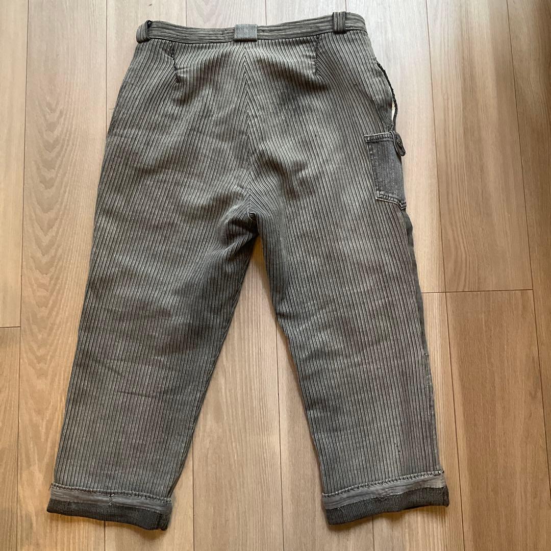 フランス　ビンテージ　ファーマーズパンツ　ストライプ　軍　m47 モールスキン