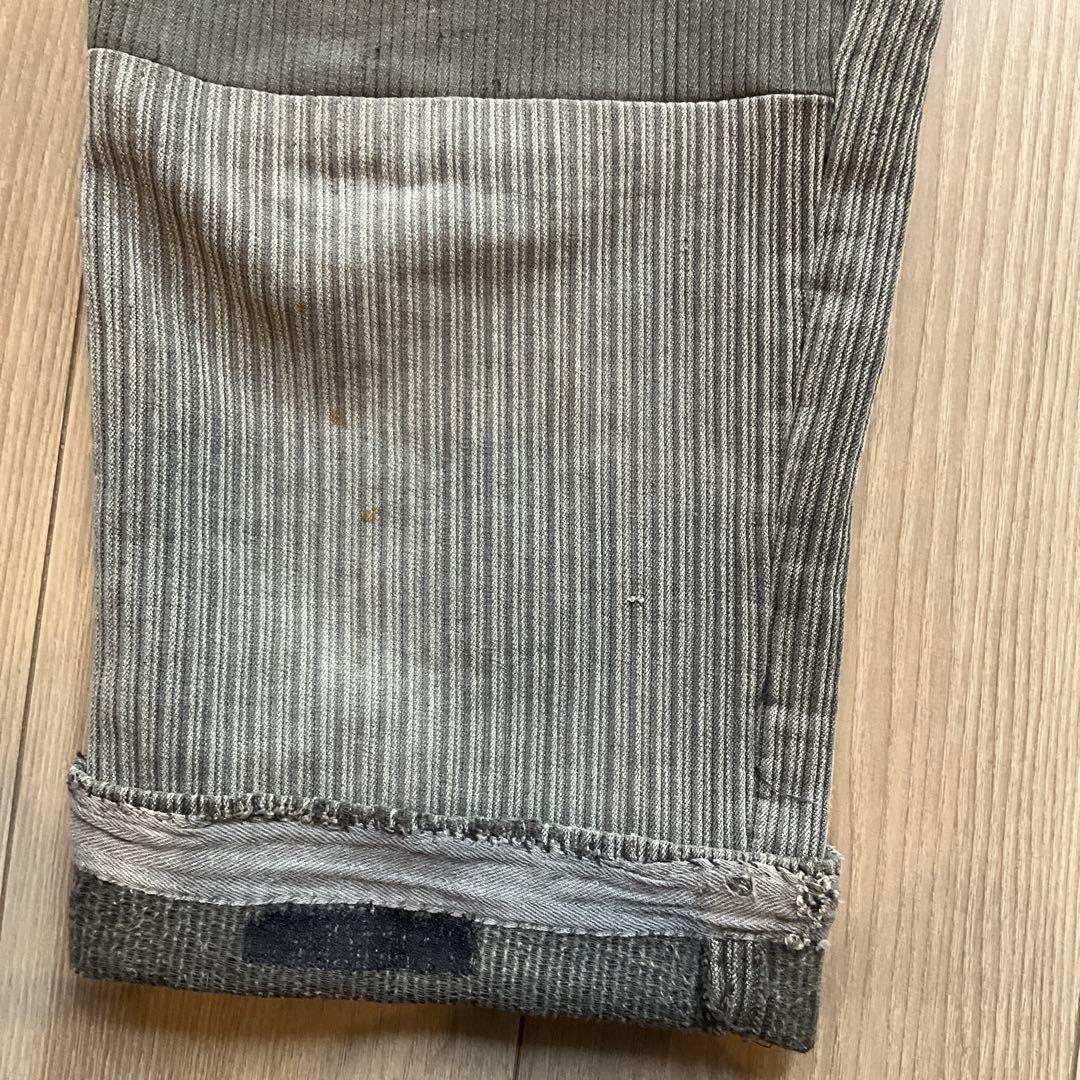 フランス　ビンテージ　ファーマーズパンツ　ストライプ　軍　m47 モールスキン