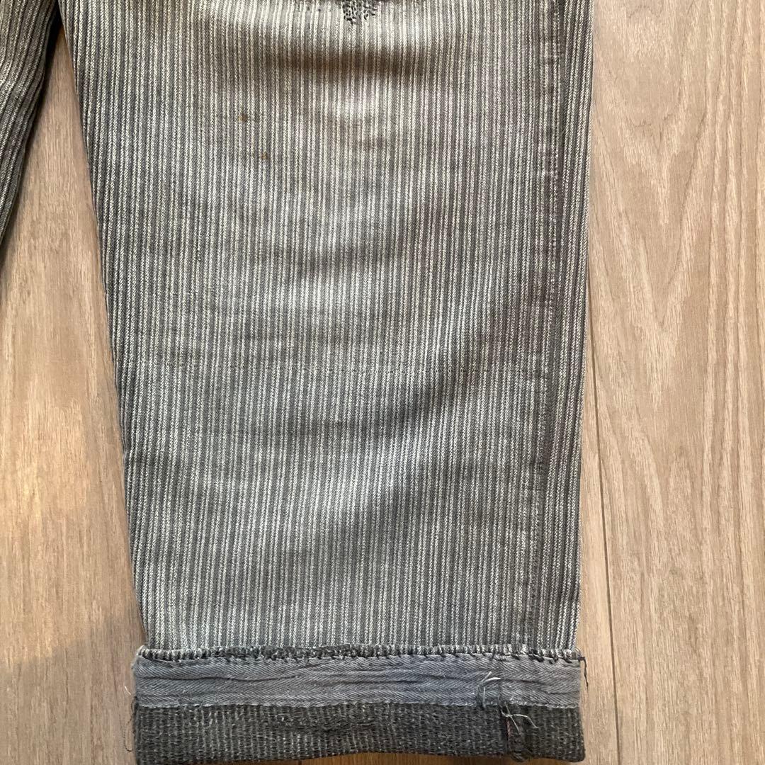 フランス　ビンテージ　ファーマーズパンツ　ストライプ　軍　m47 モールスキン