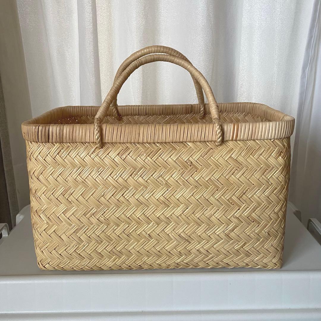 岩手県 鳥越竹細工　市場かご　スズ竹　尺4