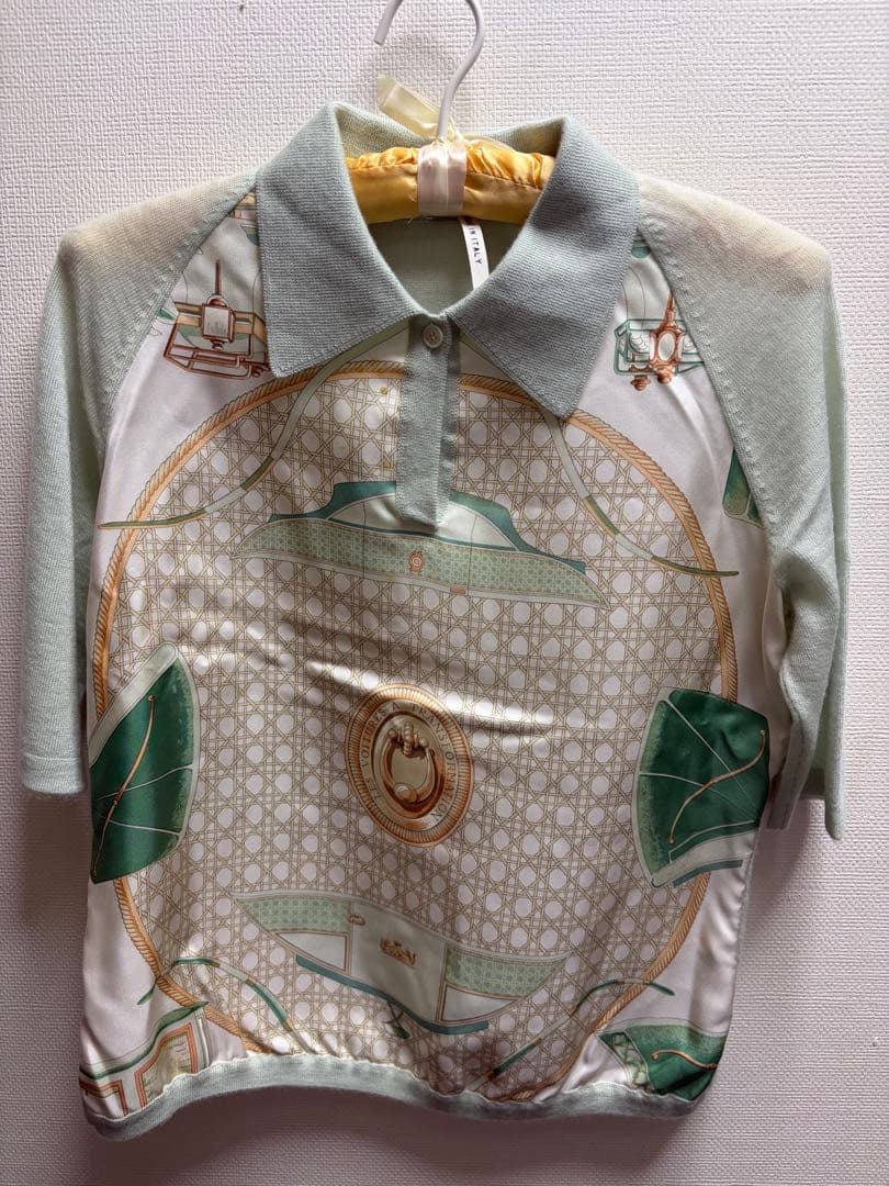 c*e様 美品　HERMES ミントグリーン ポロシャツ 半袖