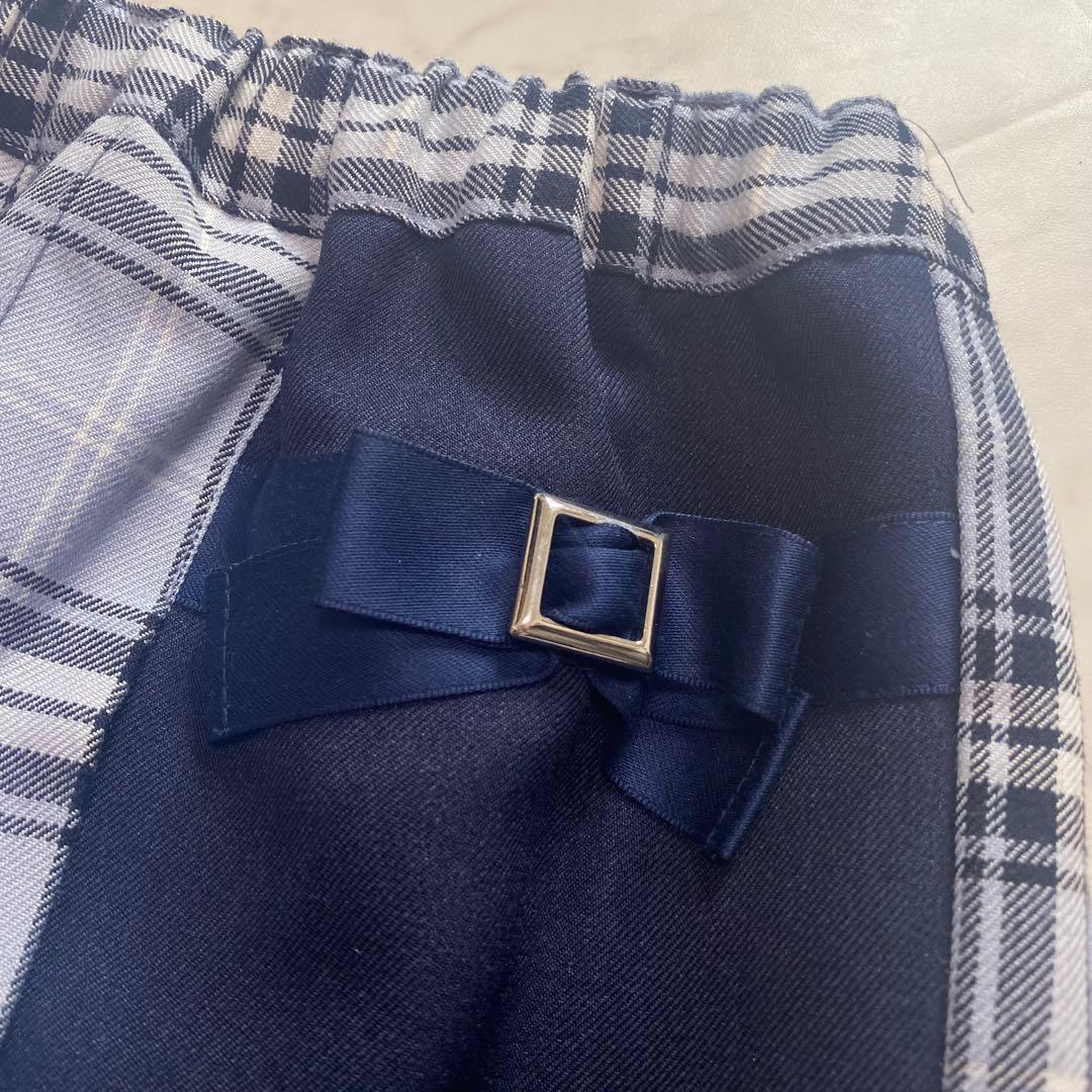 美品✨EAST BOY 160卒服　ネイビーブレザー　金ボタン　チェックスカート