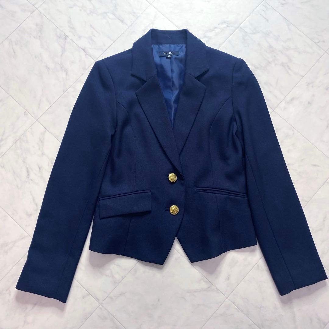 美品✨EAST BOY 160卒服　ネイビーブレザー　金ボタン　チェックスカート