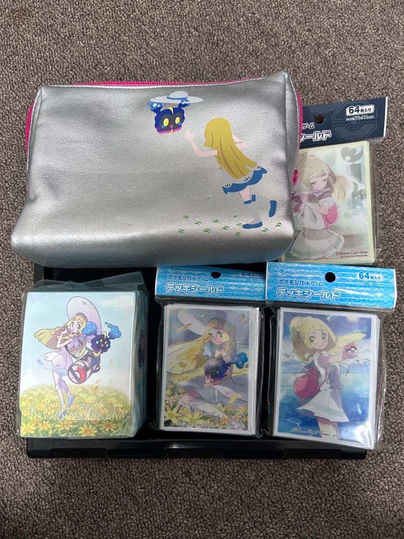 ポケモンカード　リーリエ　デッキケース　デッキシールド　ポーチ　おまけ付き