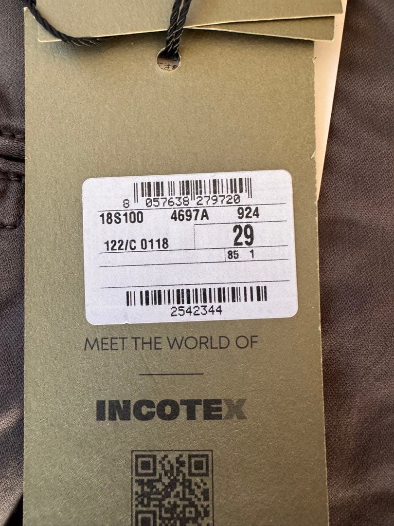 【新品未使用】INCOTEX(インコテックス)コットンパンツ 29