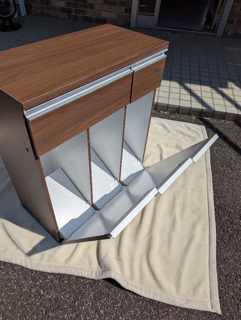 ウォールナット ペールカウンター ゴミ箱 フタ付き キッチンカウンター