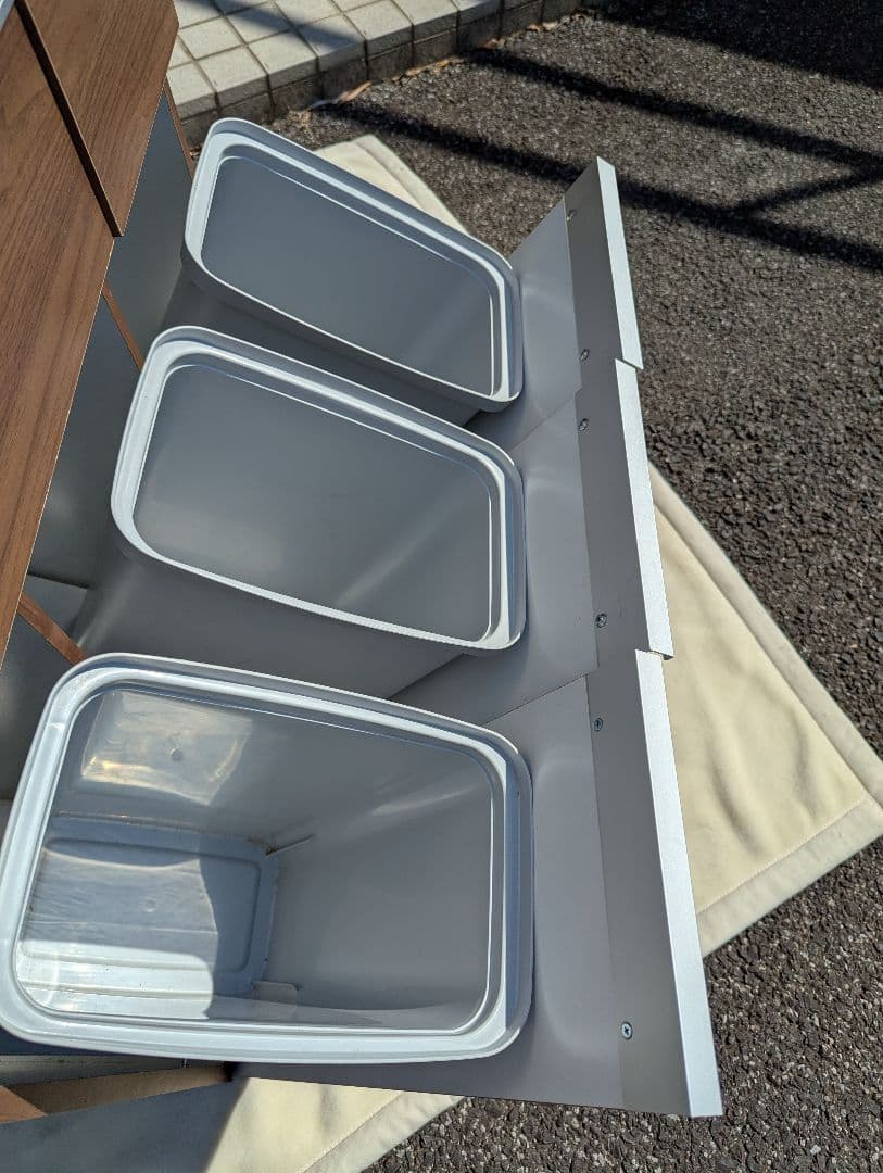 ウォールナット ペールカウンター ゴミ箱 フタ付き キッチンカウンター