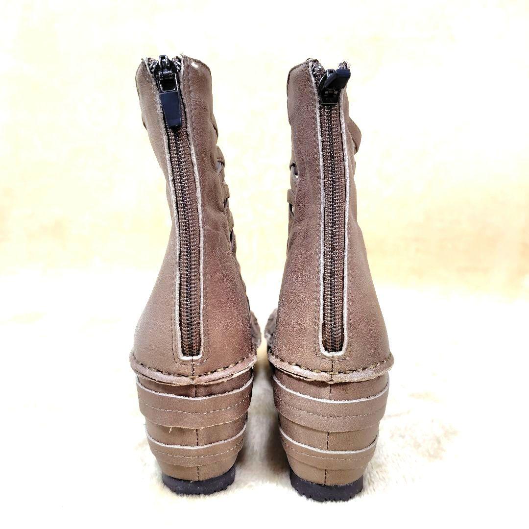 ヒナデイグリーン ブーティサンダル グラディエーター バックジップ 24cm