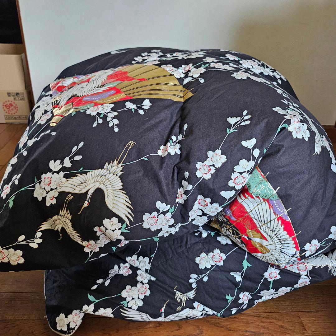 羽毛布団 ハンガリー産 ホワイトグースダウン90% シングル 日本製 両面柄違