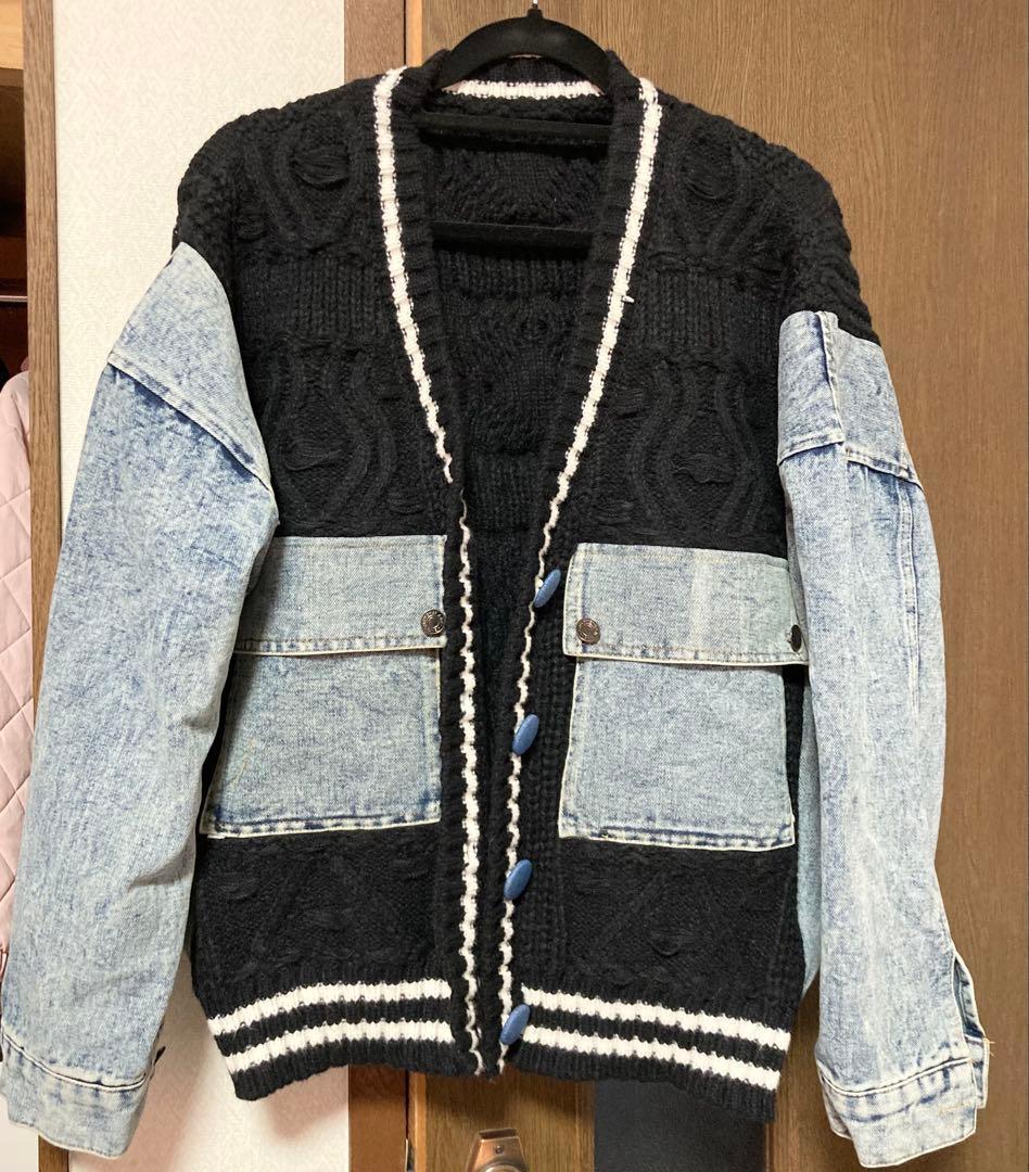 【Aurora Boutique】デニムニットジャケット LLA0407