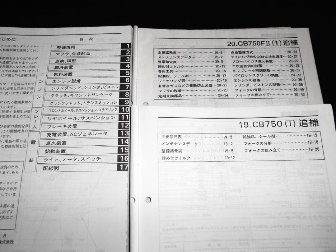 CB750(RC39・RC42追補版［１・T］) サービスマニュアル・追補版