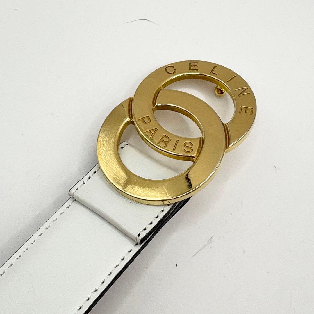 CELINE サークルロゴ ベルト レザー ヴィンテージ