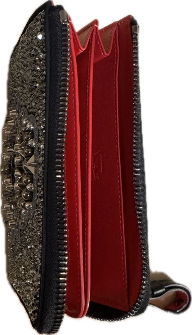 Christian Louboutinスワロフスキー装飾のブラック財布