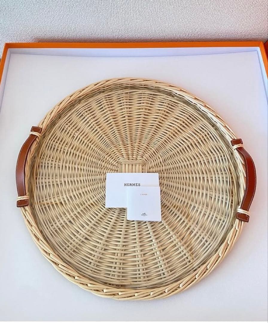 [お値下げ] エルメス　ラウンドトレー　ピクニックトレー　オズレ　43cm