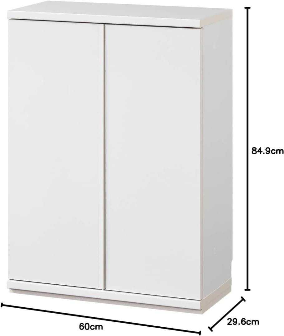 白井産業 カウンター下収納 ラック 扉タイプ ホワイト PTS-8560D