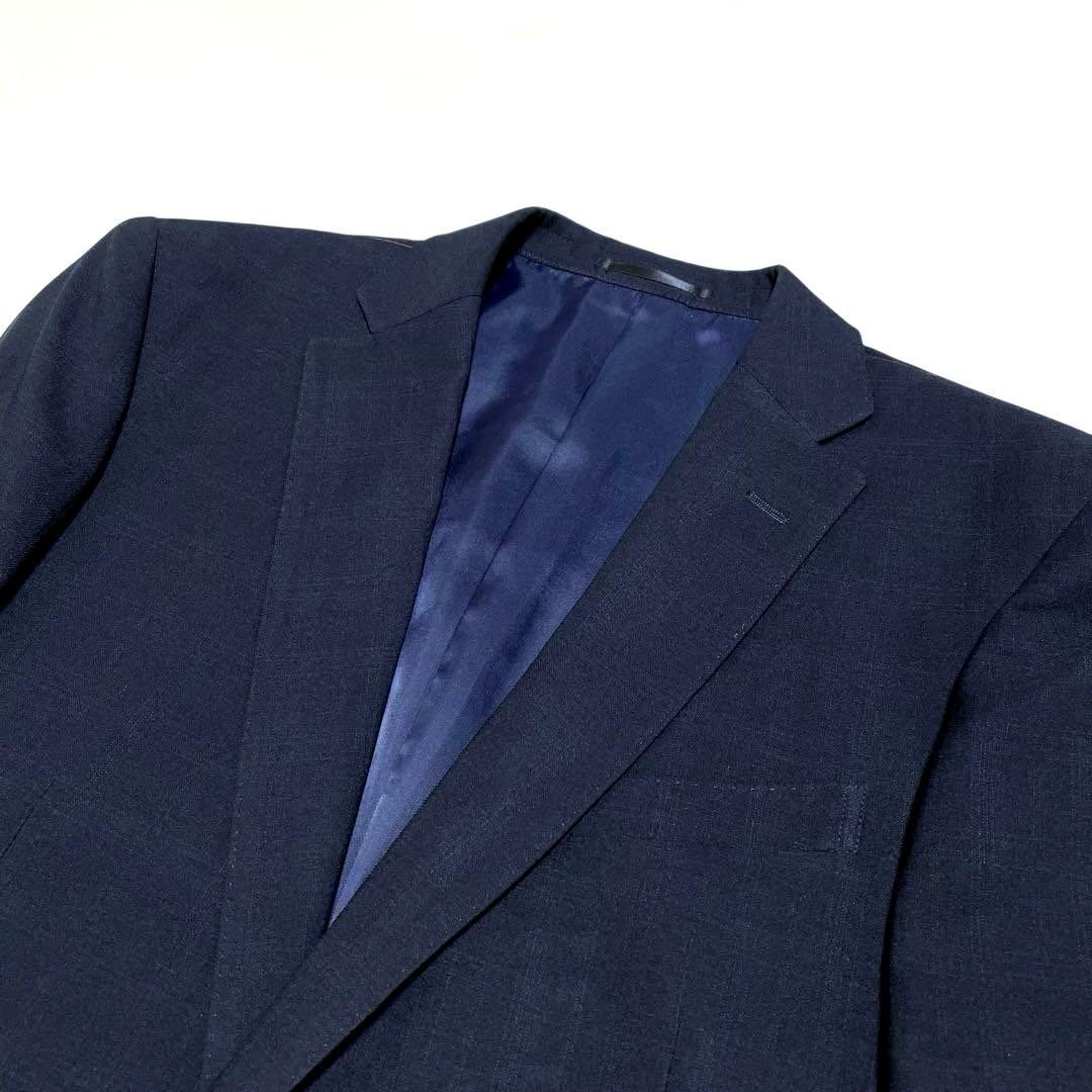 【新品未使用】タカQストレッチスーツダークネイビーチェックAB6