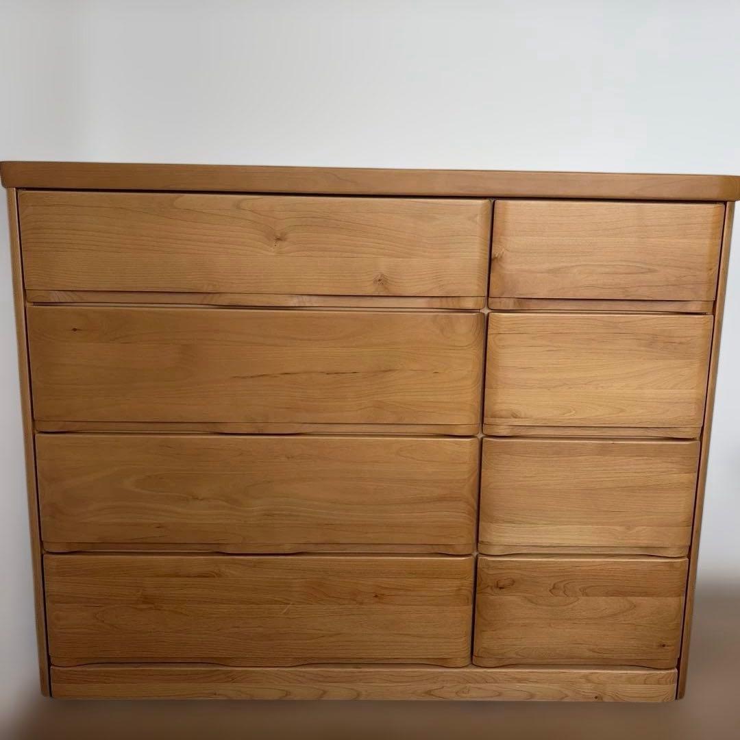 ナチュラルウッド 8引き出しチェスト