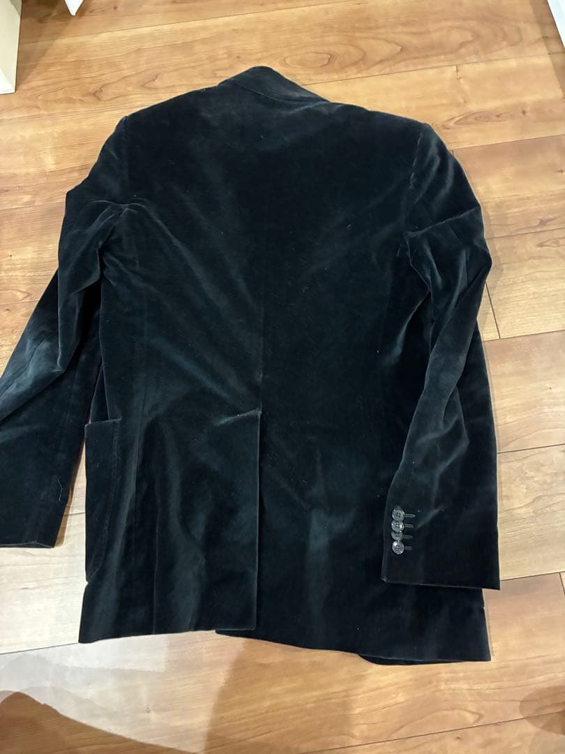 ま*ん様 DOLCE & GABBANA ブラックベルベット テーラードジャケッ